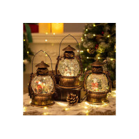 Новорічний світлодіодний декор LED  Ліхтар-Поні  HC-Q057  музичний святковий світильник із ефектом снігопаду, USB та батарейками AA, настільний декор