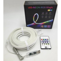 Неонова світлодіодна стрічка Smart LED RGB 10 м з USB живленням, Bluetooth керуванням, пультом та музичним режимом – гнучкий розумний шланг для декору приміщення й авто