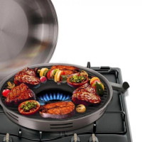 Сковорода-гриль газова Westorm GourmetGrill MarbleTech 30 см універсальна газова сковорода з мармуровим антипригарним покриттям, рифлена поверхня для гриля, екологічна, термостійка, для приготування м’яса, риби та овочів