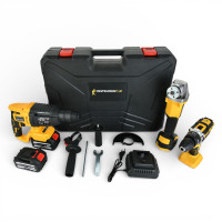 Набір акумуляторних інструментів 3 в 1 Instrumentop з 2 літій-іонними батареями, швидкою зарядкою та кейсом універсальний комплект для дому та майстерні