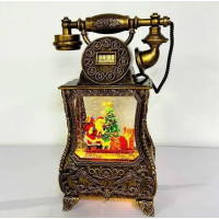 Декоративний новорічний фонар 814 з підсвіткою та Сантою