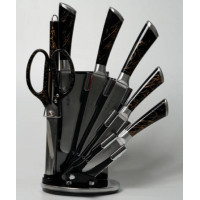 Твіст елегантний комплект ножів для дому чорний мармур