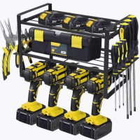 Металева настінна полиця для інструментів MZY-856 – Надійний дворівневий органайзер