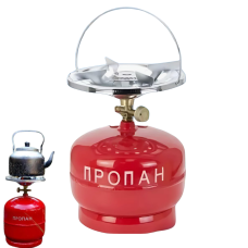 Газовий балон 5 л червоний + пальник 21 см: найкращий вибір для вашого виходу на природу!