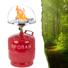 Газовий балон 8 л червоний з пальником 21 см: якісне обладнання для вашого відпочинку.