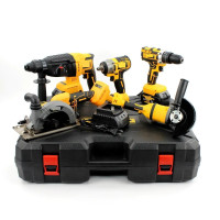 Професійний акумуляторний набір інструментів Instrumentop 36V 5 в 1 — Шуруповерт, Болгарка, Перфоратор, Гайковерт, Циркулярна пила з акумуляторами та кейсом