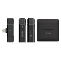 Професійний бездротовий мікрофон Veron EP033AH2-L для iPhone з Lightning, кейсом-зарядкою та чітким звуком без шумів