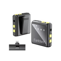 Бездротовий міні-мікрофон Earldom ET-MC9L для iPhone - Lightning  високочутливий, з чистим стереозвуком, стильний чорний
