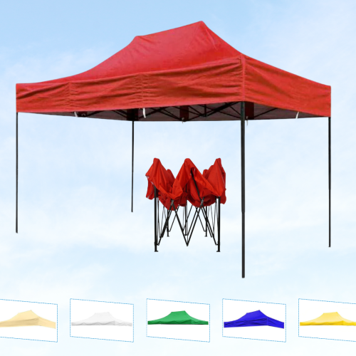 Розсувний намет червоного кольору: стильна та практична модель 3×4.5 м
