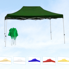 Розсувний намет синього кольору 3×4,5 м з білим каркасом: ідеальний вибір для затишного відпочинку!